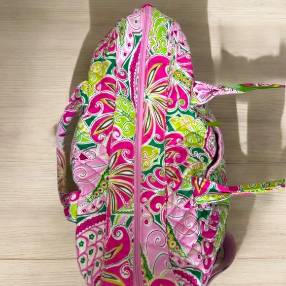 Vera Bradley Pinwheel Pink Quilted Large Weekender Travel Carry On Retired - Picture 9 of 14